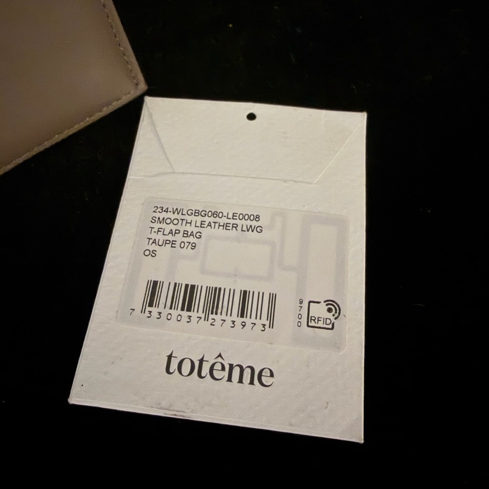 Toteme T-Flap Leather Shoulder Bag Taupe - Picture 12 of 14